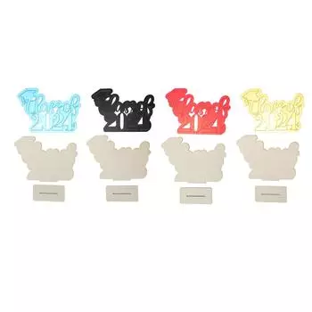 2024 Выпускной Деревянный Стол Центральные Украшения Выпускной Вечер Украшения Стола Знак для H Black