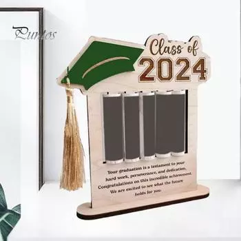 2024 Выпускной держатель для денег с кисточкой в форме бакалавра Органайзер для денег Торт Деревянные наличные Товары для выпускного вечера синий