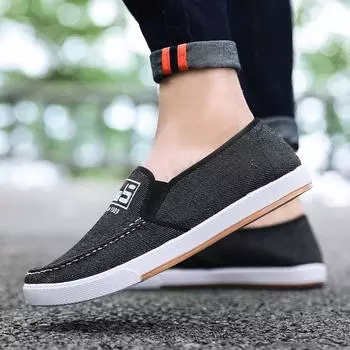 2024 Высокое качество новые мужские повседневные туфли парусиновые туфли для мужчин красные черные синие уличные прогулочные модные мужские туфли мужские hjm7 6.5 чёрный