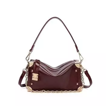 2024 Высококачественная квадратная мягкая кожаная сумка-подушка: Сумка-мессенджер на одно плечо под мышкой для женщин 21CM*7.5CM*14CM