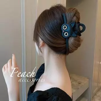 2024 Высококачественная милая заколка для волос в виде кошки-акулы для женщин - большой головной убор знаменитости из Интернета