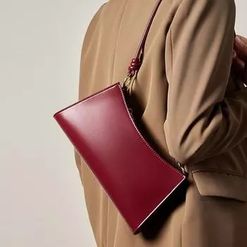 2024 Высококачественная сумка через плечо French Baguette - Роскошная женская сумка из натуральной кожи кларет