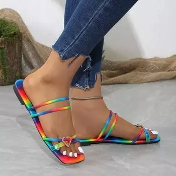 2024 Высококачественная женская обувь, новинка лета, горячая распродажа, повседневные женские тапочки, плоские цветные модные женские тапочки большого размера 36