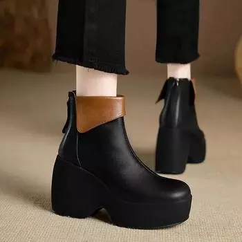 2024 Высококачественная женская обувь с застежкой-молнией сзади, женские сапоги, модные цветные современные сапоги, женские новые ботильоны на платформе Zapatos 35
