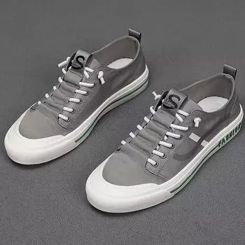 2024 Высококачественные фирменные простые парусиновые туфли с мягкой подошвой, противоскользящие, для мужчин, лоферы, универсальная спортивная обувь для отдыха для мужчин 38 серый