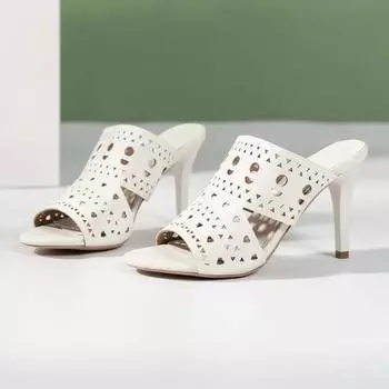 2024 Высококачественные летние новые стильные повседневные тапочки на среднем каблуке женские римские сандалии с открытым носком куртка для отдыха на пляже обувь 35 белый