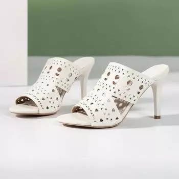 2024 Высококачественные летние новые стильные повседневные тапочки на среднем каблуке женские римские сандалии с открытым носком куртка для отдыха на пляже обувь 35 белый