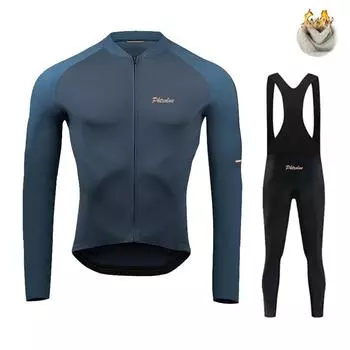 2024 велоодежда мужская зимняя термобельё флисовые майки комплект велосипедная одежда для горного велосипеда комплект Maillot Ropa Ciclismo Uniform Suit XS