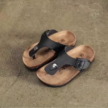 2024 весенне-летние детские пробковые тапочки, модная обувь Boken для мальчиков, тапочки для девочек, тапочки KWN 22 чёрный