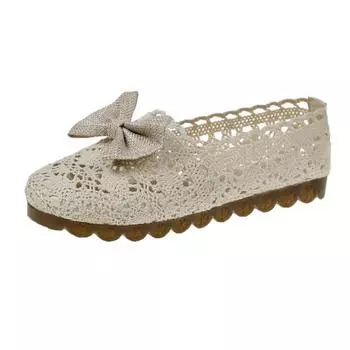 2024 весенне-летняя модная женская обувь на плоской подошве, сексуальные лоферы с бантом, легкая дышащая удобная обувь, женская обувь 35