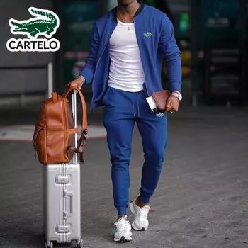 2024 весенне-осенняя новая мужская куртка с вышивкой, трендовый двусторонний воротник-стойка с заниженным плечом, красивый большой мужской комплект