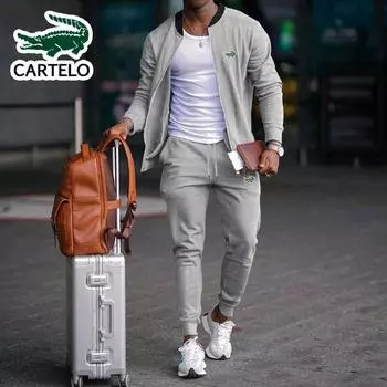 2024 весенне-осенняя новая мужская куртка с вышивкой, трендовый двусторонний воротник-стойка с заниженным плечом, красивый большой мужской комплект