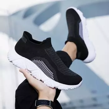 2024 весенние новые летающие тканые туфли большого размера для влюбленных, мужская и женская повседневная спортивная обувь 36 бежевый