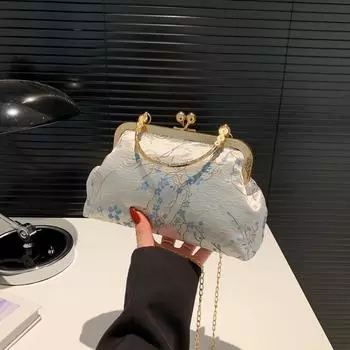 2024 весенняя модная тенденция повседневная сумка через плечо простая ретро косая сумка новая простая модная сумка сумка синий