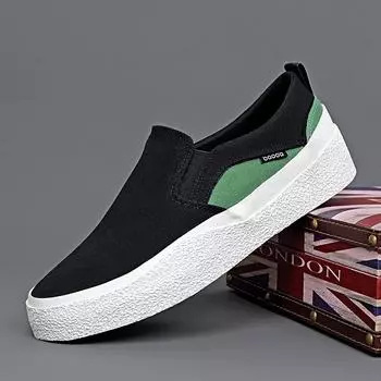 2024 весенняя мужская обувь N, повседневная обувь из ткани, модная обувь для скейтборда на плоской подошве с принтом, молодежные уличные крутые кроссовки 38 чёрный