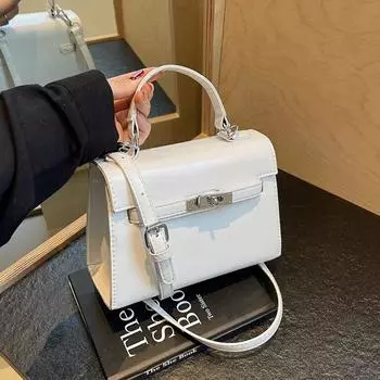 2024 весенняя новая стильная маленькая квадратная сумка, модная однотонная ручная сумка, модная простая сумка через плечо, женская сумка