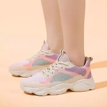 2024 весенняя новая студенческая повседневная обувь, удобная спортивная обувь с сеткой, летные туфли 35 чёрный