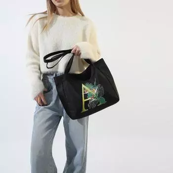 2024 весенняя новая сумка из нейлоновой ткани, женская простая художественная студенческая школьная сумка, японская и корейская сумка через плечо с принтом большой емкости