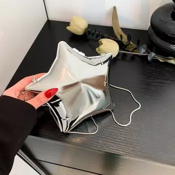 2024 весна и лето новая акриловая звезда сумка через плечо мини-сумка с цепочкой повседневная модная сумка-мессенджер ужин женская сумка прилив серебряный