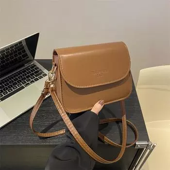 2024 весна и лето новая фактурная модная сумка женская повседневная универсальная маленькая квадратная сумка простая корейская сумка через плечо чёрный