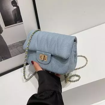 2024 весна и лето новая модная цепочка с бриллиантами на одно плечо кроссбоди маленькая квадратная женская сумка поддерживает большое количество смешанных партий чёрный