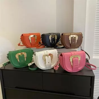 2024 весна и лето новая модная сумка-седло с одним плечом, маленькая квадратная женская сумка, поддерживает большое количество смешанных партий белый