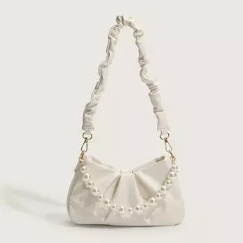 2024 весна и лето, новая сумка, женская сумка подмышки, высококачественная сумка с облаком, текстурированная нишевая сумка через плечо на одно плечо белый