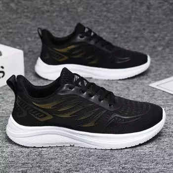 2024 весна и лето новые дышащие светящиеся мужские туфли из хлопчатобумажной ткани спортивная обувь мужская дышащая повседневная мужская трендовая обувь 39 белый