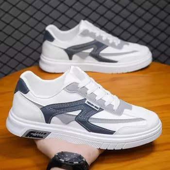 2024 весна и лето новые мужские туфли повседневные низкие туфли модные маленькие белые туфли корейская версия всесезонная студенческая спортивная обувь 39 чёрный