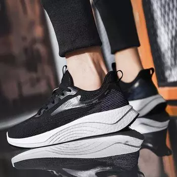 2024 весна и лето новые ретро универсальные черные повседневные кроссовки с низким верхом для бега спортивные дышащие плетеные мужские туфли 39
