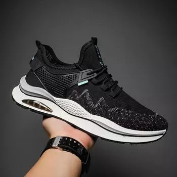 2024 весна и лето новые ретро универсальные черные повседневные кроссовки с низким верхом для бега спортивные дышащие плетеные мужские туфли 39