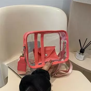 2024 весна и лето новый нишевый дизайн модная крутая прозрачная повседневная сумка через плечо модный тренд простая сумка-мессенджер маленькая квадратная сумка белый