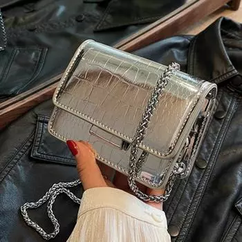 2024 весна и лето универсальная сумка-мессенджер сумка-мессенджер мода рот красный конверт ins серебряный