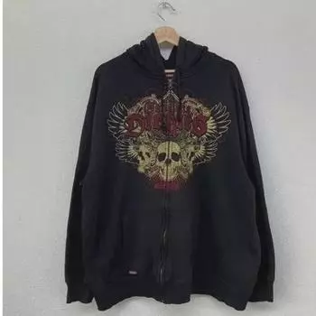 2024 весна и осень американская ретро уличная куртка в стиле Харадзюку в стиле хип-хоп с капюшоном мужская свободная повседневная однотонная куртка Y2k L чёрный