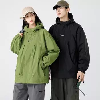 2024 весна и осень куртка для активного отдыха мужская и женская ветрозащитная водонепроницаемая куртка для альпинизма с капюшоном для пар S