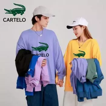 2024 весна и осень, новые мужские и женские свитера с принтом и круглым вырезом, заниженными плечами, пуловеры для пар XS слоновая кость