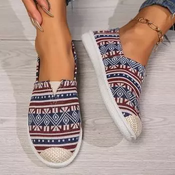 2024 весна и осень новые парусиновые повседневные туфли на мягкой подошве ленивые туфли с одной педалью нескользящие повседневные туфли 35