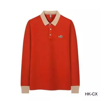 2024 весна и осень новые вышитые мужские и женские дышащие рубашки поло с длинными рукавами снимают усталость L