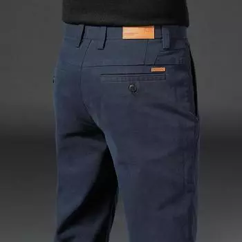 2024 весна и осень плюшевые/обычные высококачественные мужские деловые повседневные брюки облегающие прямые мужские брюки универсальные брюки для поездок на работу 28
