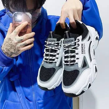 2024 весна-лето молодежная мужская обувь дышащая сетчатая обувь мужская повседневная спортивная обувь легкие кроссовки с мягкой подошвой 37 белый