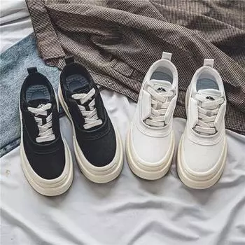 2024 весна-лето низкие спортивные туфли на платформе, легкие, закрывающие стопу, повседневные мокасины для мужчин в прямом эфире Douyin 39 чёрный