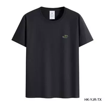 2024 весна/лето, новая футболка из 100 хлопка, удобная крутая дышащая футболка с вышивкой, 14 цветов S чёрный