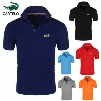 2024 весна/лето новая мужская быстросохнущая рубашка поло с вышивкой рубашка поло деловая повседневная рубашка поло L чёрный