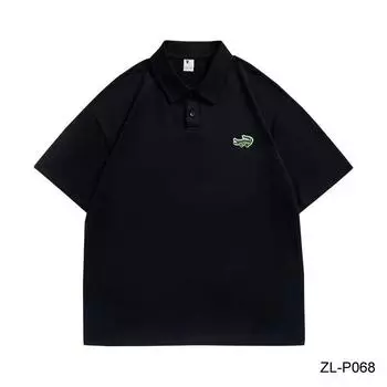 2024 весна/лето, новая мужская и женская рубашка-поло с заниженным плечом и двойным откидным воротником из 100 хлопка XS темно-зеленого