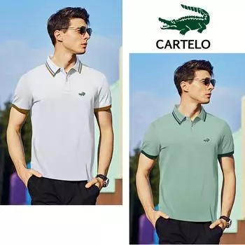 2024 весна/лето новая мужская влагоотводящая быстросохнущая рубашка поло с вышивкой рубашка поло деловая повседневная рубашка поло L белый