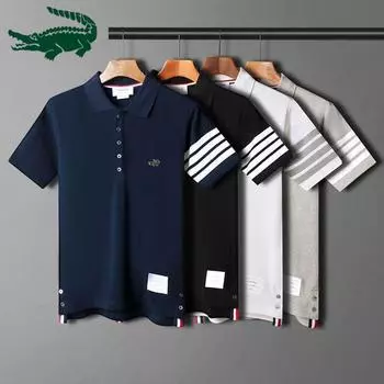 2024 весна/лето, новая повседневная футболка с вышивкой, трикотажная футболка с воротником-поло 1 чёрный