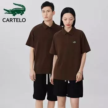 2024 весна/лето, новинка, высококачественная хлопковая рубашка поло со свободным воротником и вышивкой, рубашки поло для пар, снимают усталость