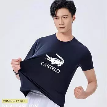 2024 весна/лето, новые мужские и женские влагоотводящие быстросохнущие рубашки с круглым вырезом и короткими рукавами с принтом L чёрный