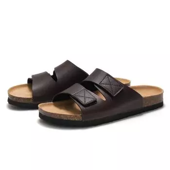 2024 весна/лето, новые мужские пробковые тапочки, корейское издание, мужские сандалии и тапочки, пляжная обувь на липучке 39 белый