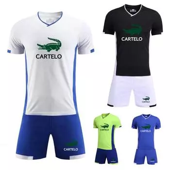 2024 весна/лето новый футбольный баскетбольный тренировочный комплект с v-образным вырезом для бега с принтом спортивный комплект M белый